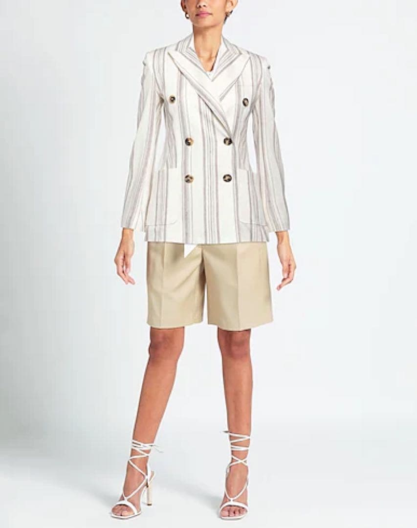 【新品未使用】Max Mara ダブルブレストジャケット リネン サイズ46
