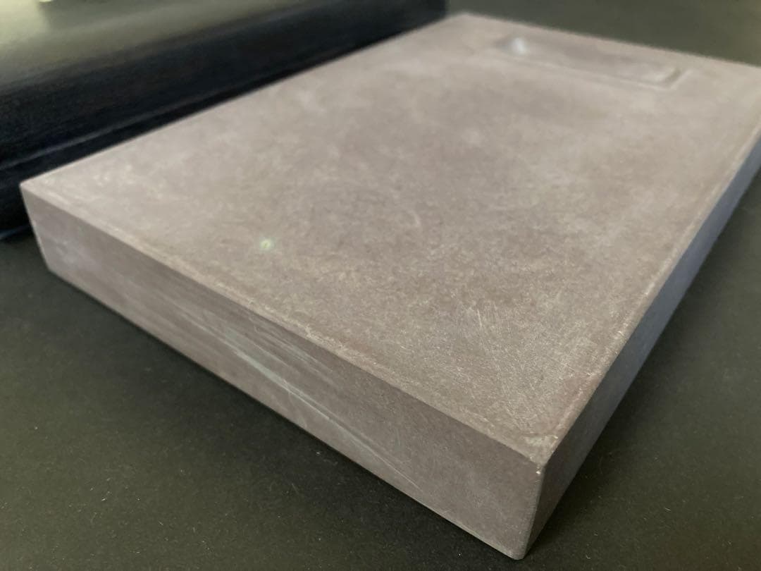 端渓硯 中国硯 龍鳳凰彫刻 唐木天地蓋付き1750g
