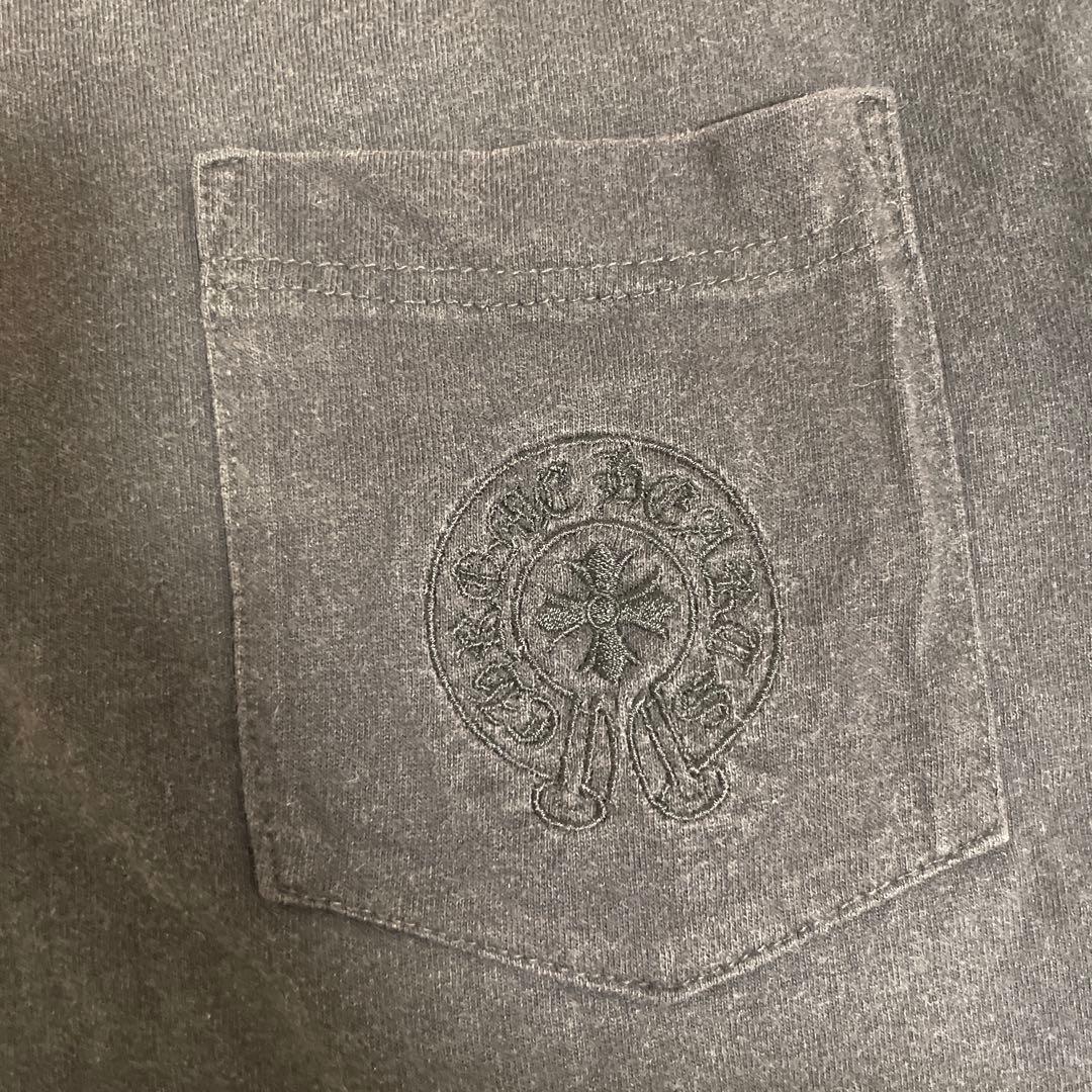 クロムハーツ　USAコットン 黒のコットンTシャツ 胸ポケット付き