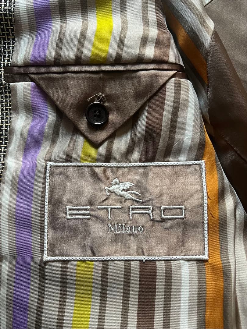 ETRO エトロ シルク 麻 ジャケット 高級生地