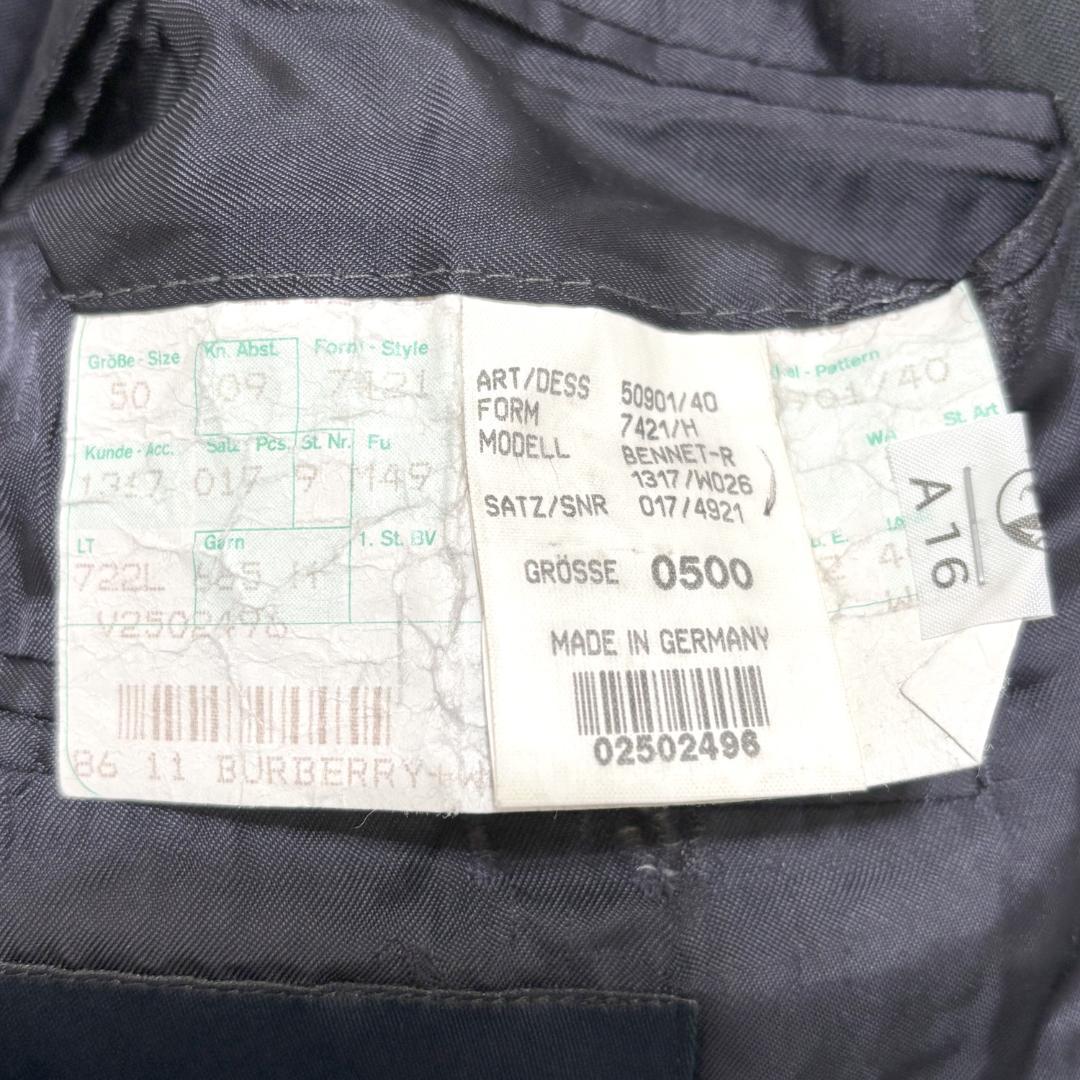 BURBERRY テーラードジャケット 50 L ネイビー ロゴボタン