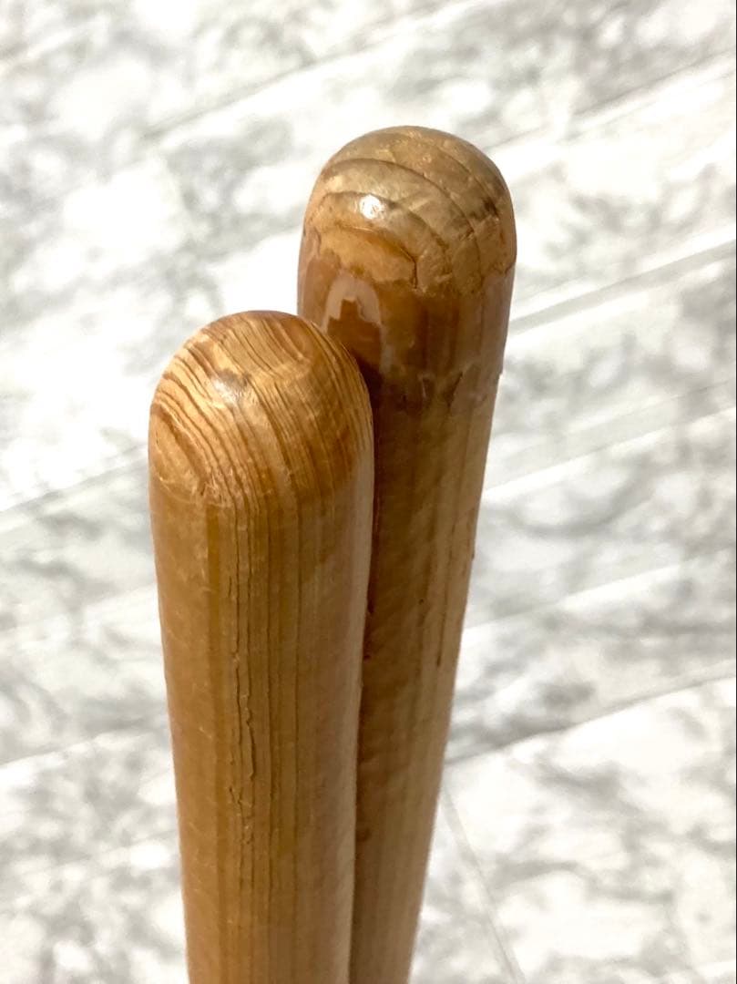 【高級】 締太鼓 紐締め バチ 2組 平太鼓 和太鼓 34cm
