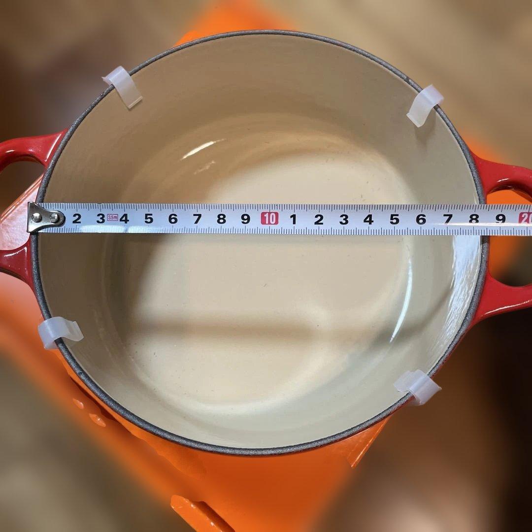 LE CREUSET 両手鍋 赤 約18cm