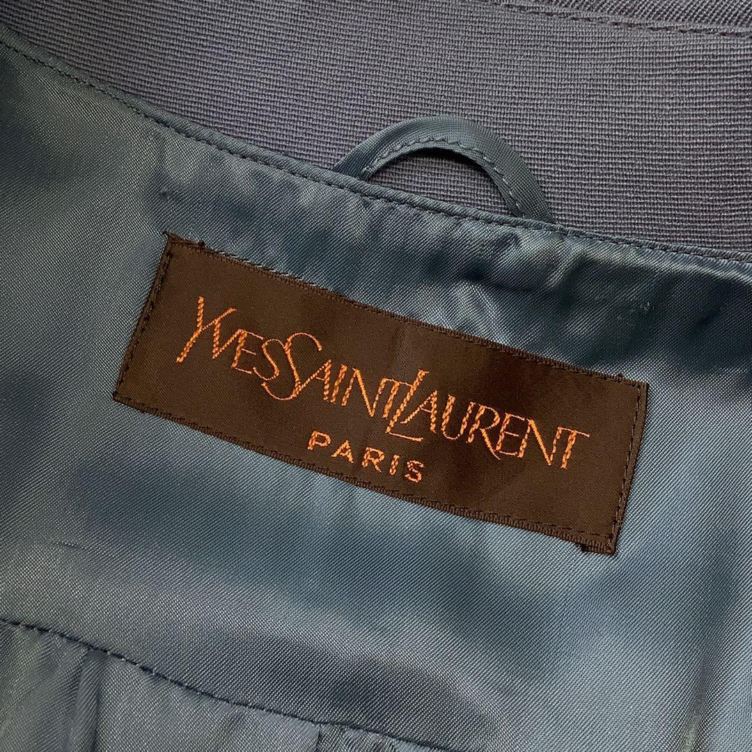 Yves Saint Laurent ヴィンテージ ウール コート ブルーグレー