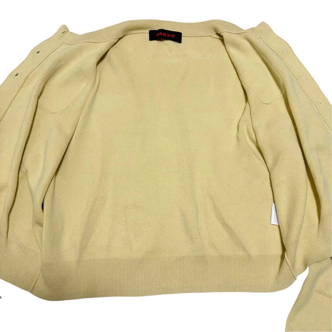 CABaN キャバン コットンカシミヤ クルーネックカーディガン イエロー