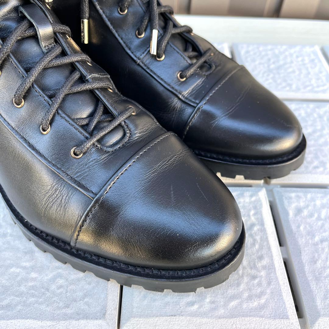 39 JIMMY CHOO レースアップ ショートブーツ　黒 25.5