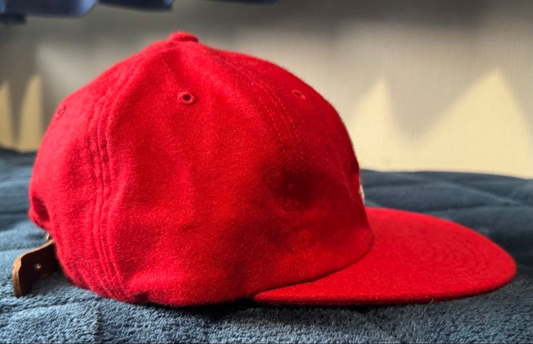 supreme Sロゴ wool cap RED made in USA