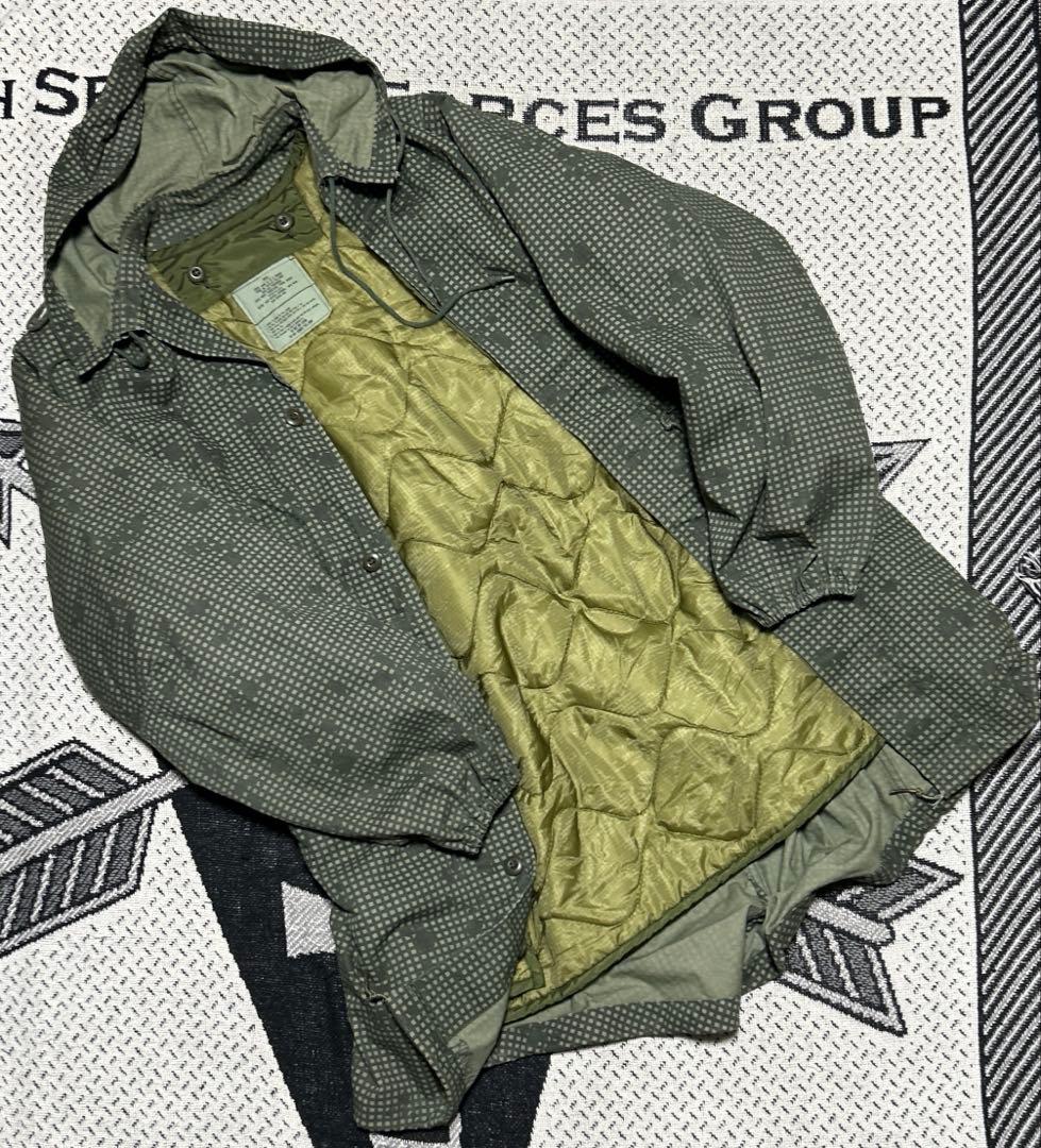 米軍実物 ナイトカモパーカー フィッシュテール ポケットカスタム 84年 「S」