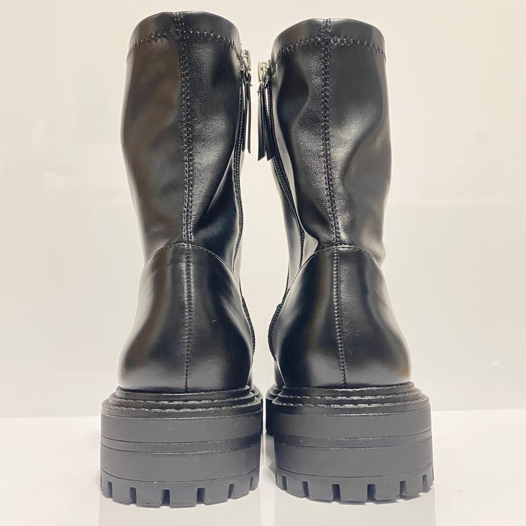 【未使用級】ZARA サイドジップ 厚底トラックソール 24㎝