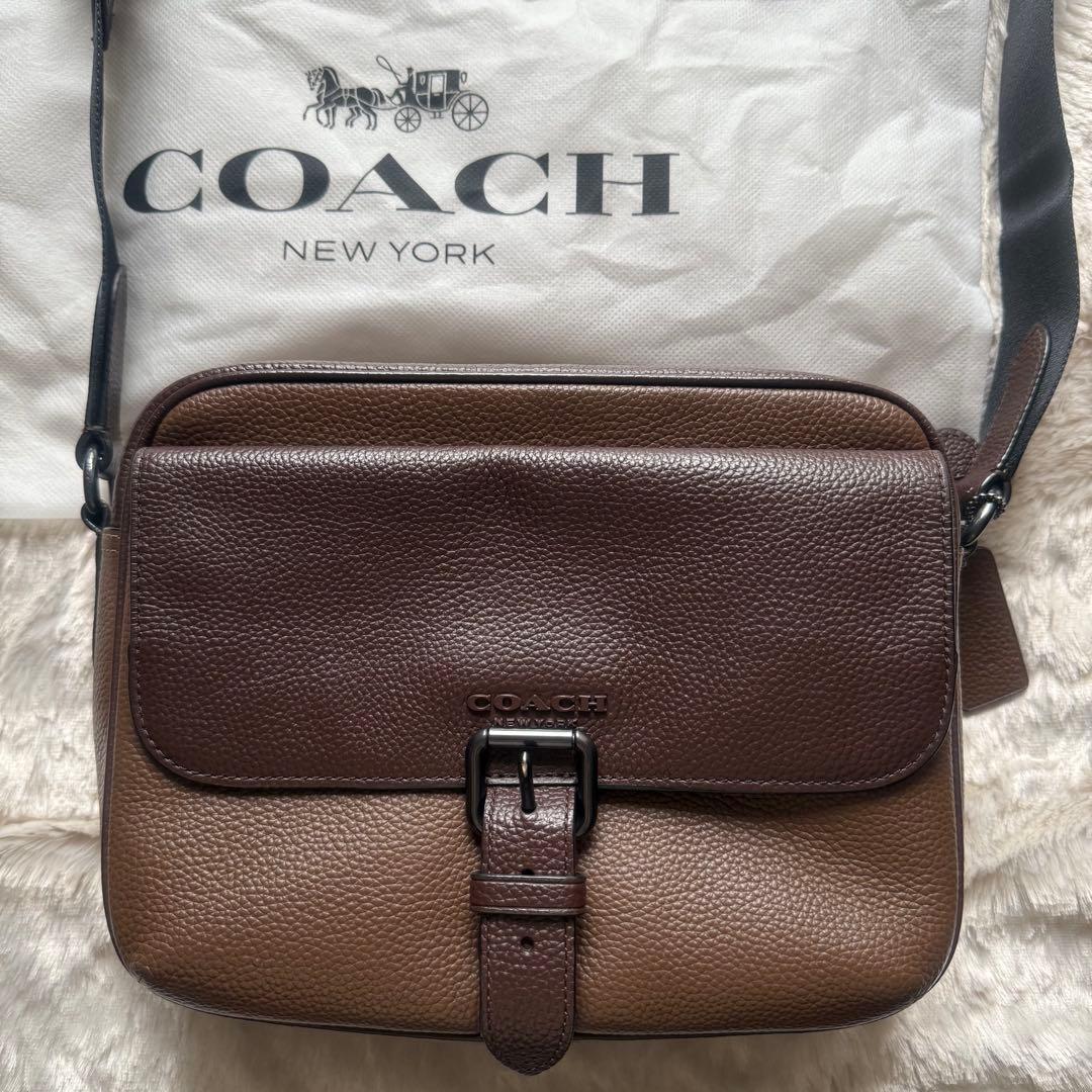 COACH コーチブラウンレザー ショルダーバッグ