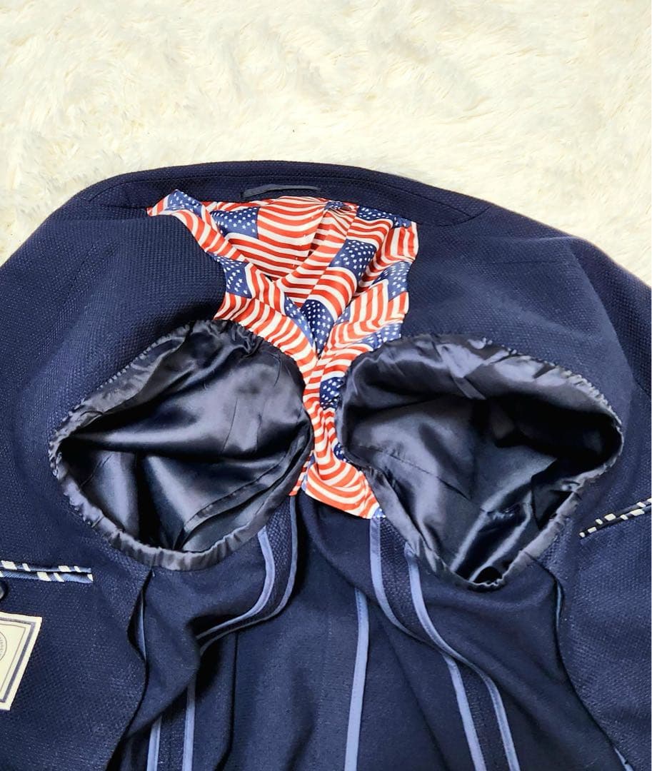 近年モデル✨ J.PRESS YORK.st ブレザー 紺ブレ 銀ボタン 星条旗