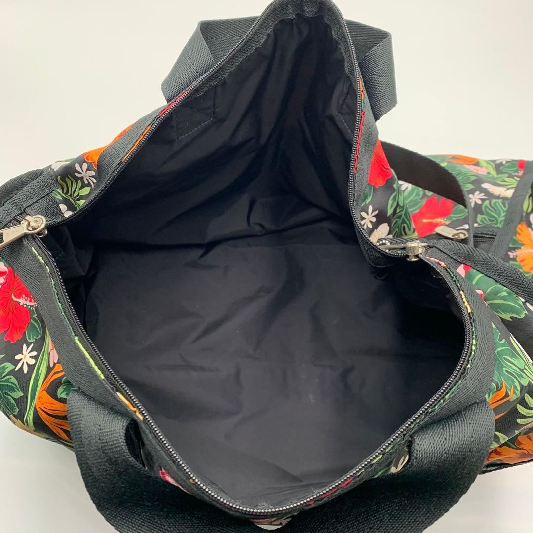 【美品】 レスポートサック ボストン バッグ ハイビスカス 旅行 ラージ