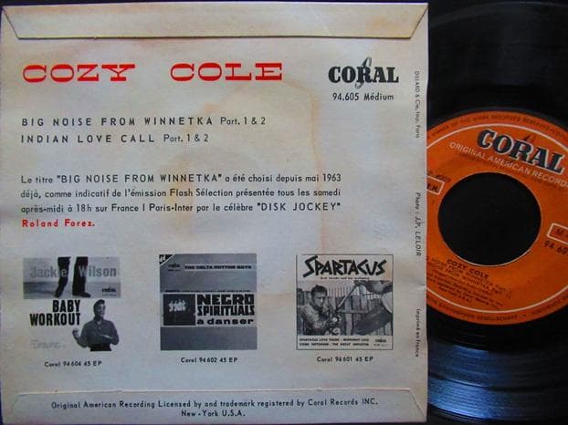 9【Swing For A Crime収録/希少フランス原盤】Cozy Cole