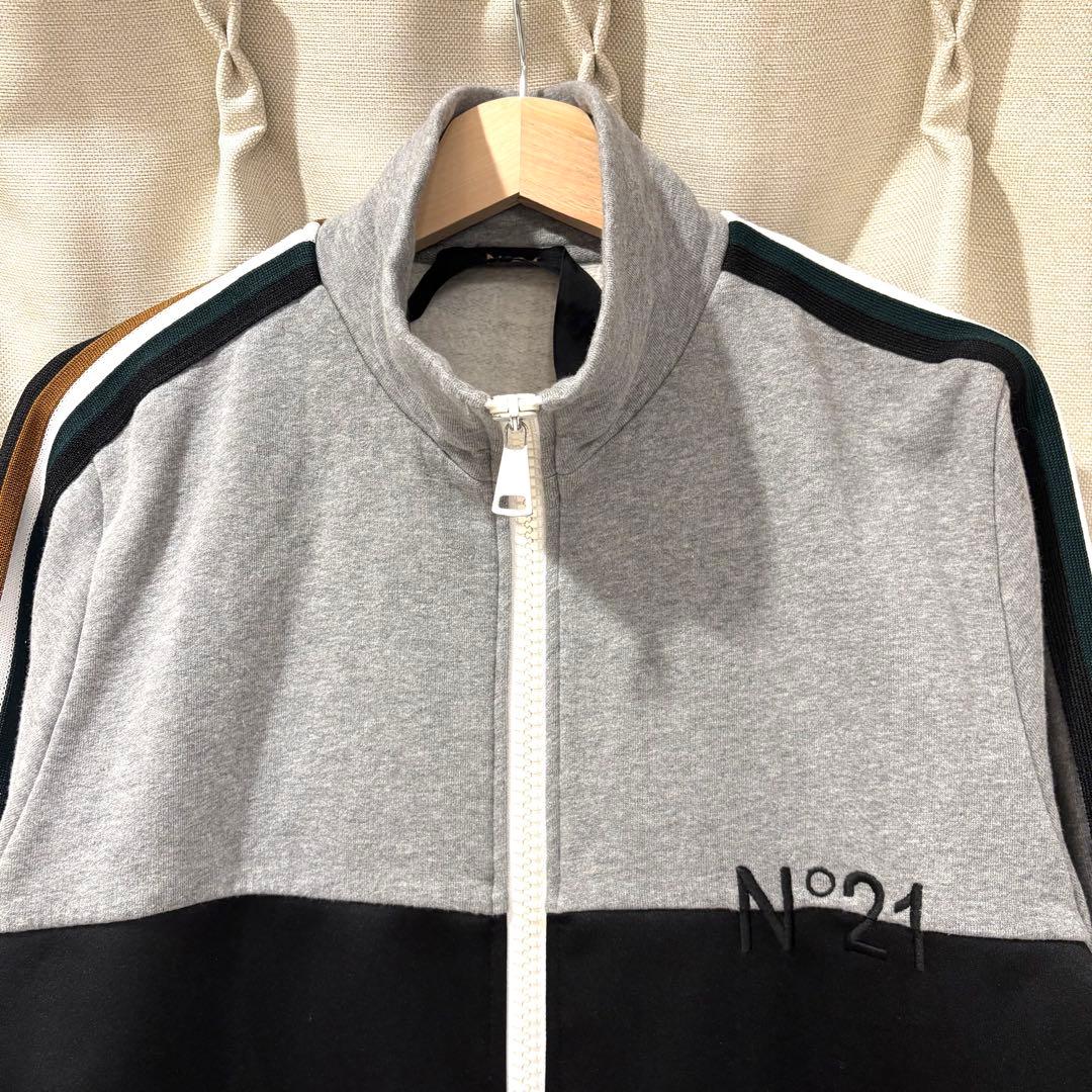 ☆美品☆N°21 トラックジャケット サイドライン ロゴ GY M