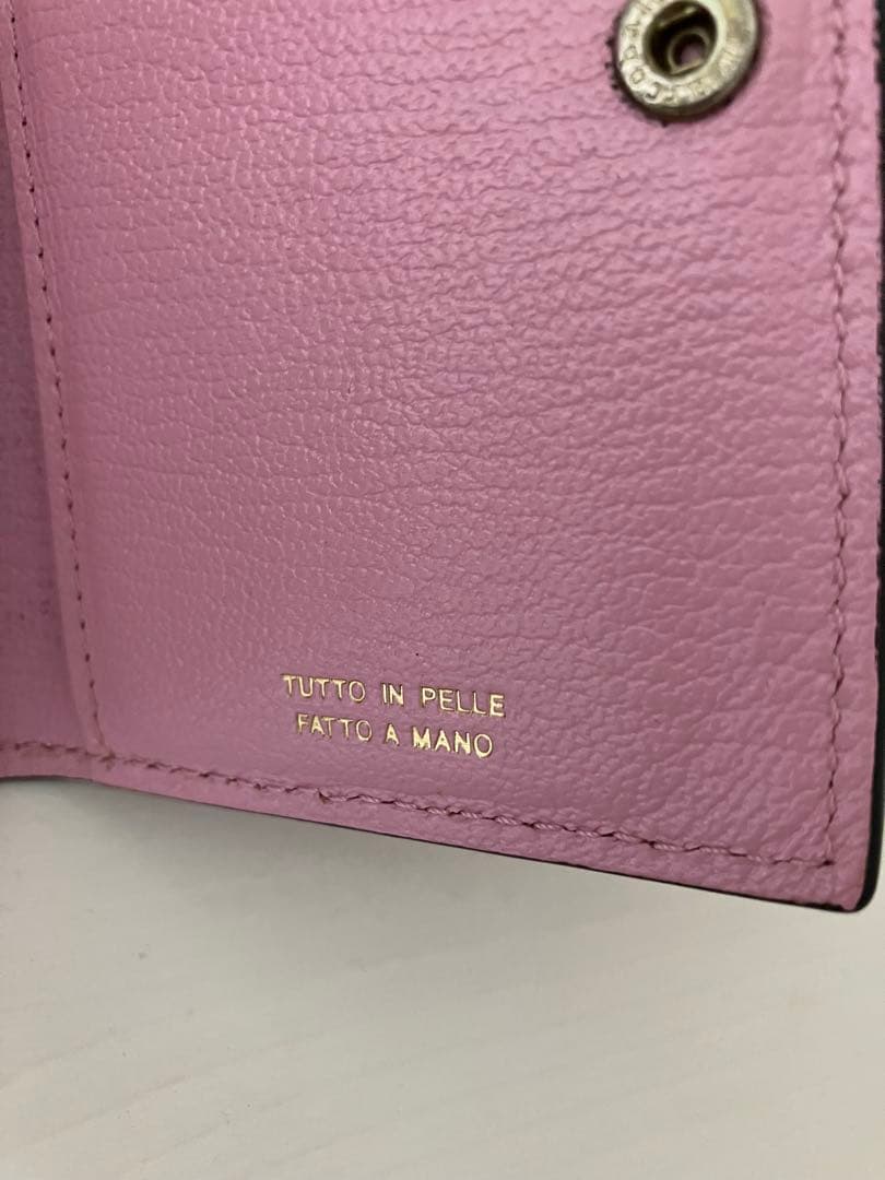 美品ラルコバレーノ　翁安芸さんコラボ　スマートカードウォレットpeonypink