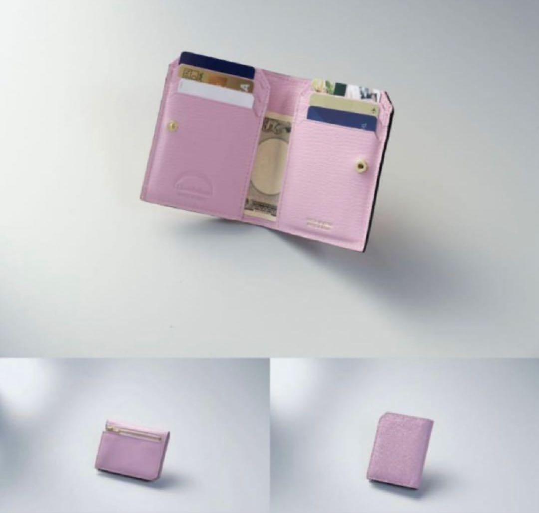 美品ラルコバレーノ　翁安芸さんコラボ　スマートカードウォレットpeonypink