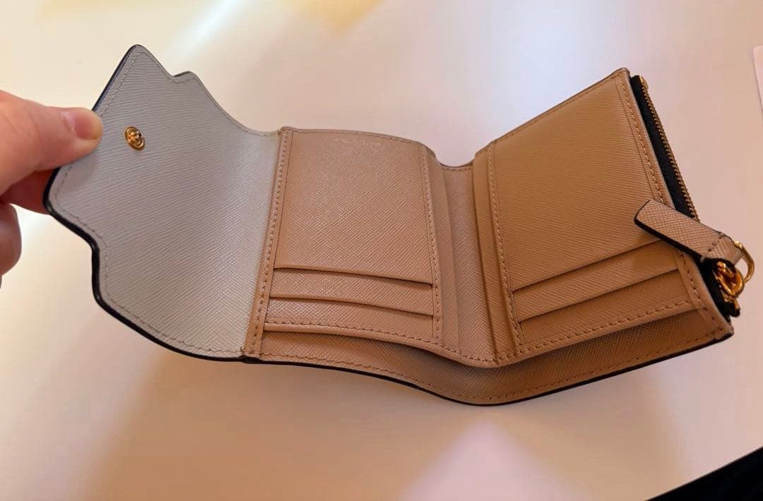 マルニ MARNI 折財布 2023SS グレー×オレンジ×ベージュ