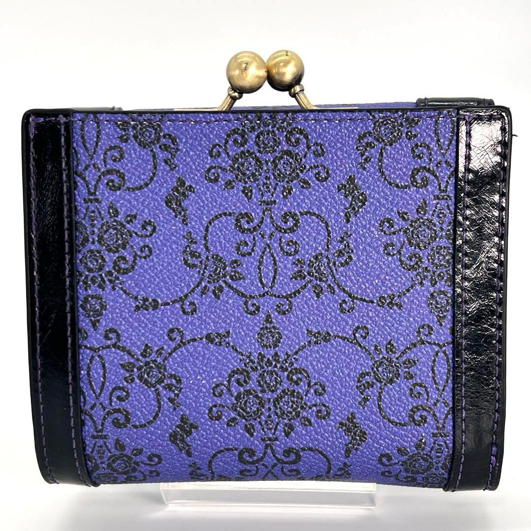 【美品】ANNA SUI アナスイ 財布　がま口　二つ折り　レディース 総柄