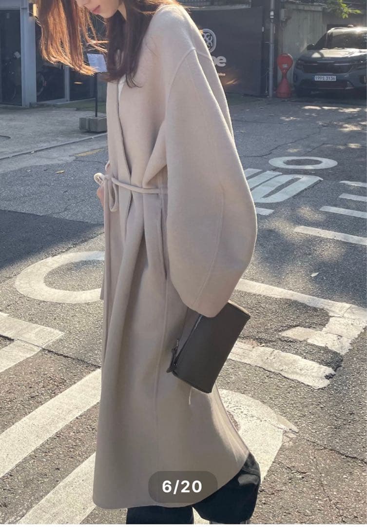 ponpon pailo handmade coat ウールリバーコート