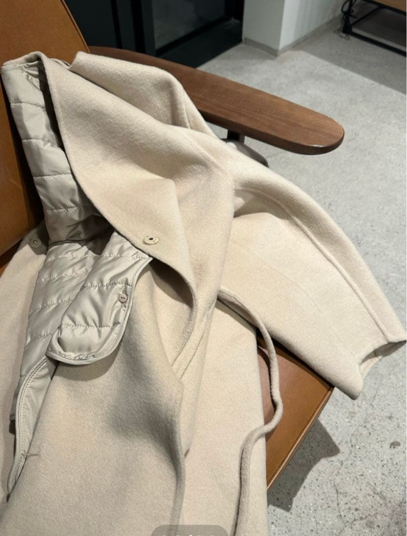 ponpon pailo handmade coat ウールリバーコート