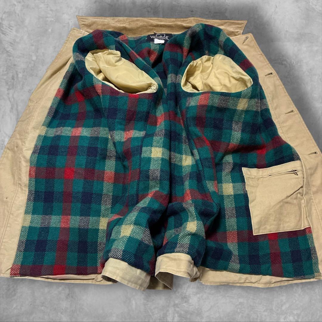 Woolrich80s90sダック地チョアコートUSA製裏ブランケット襟コーズ