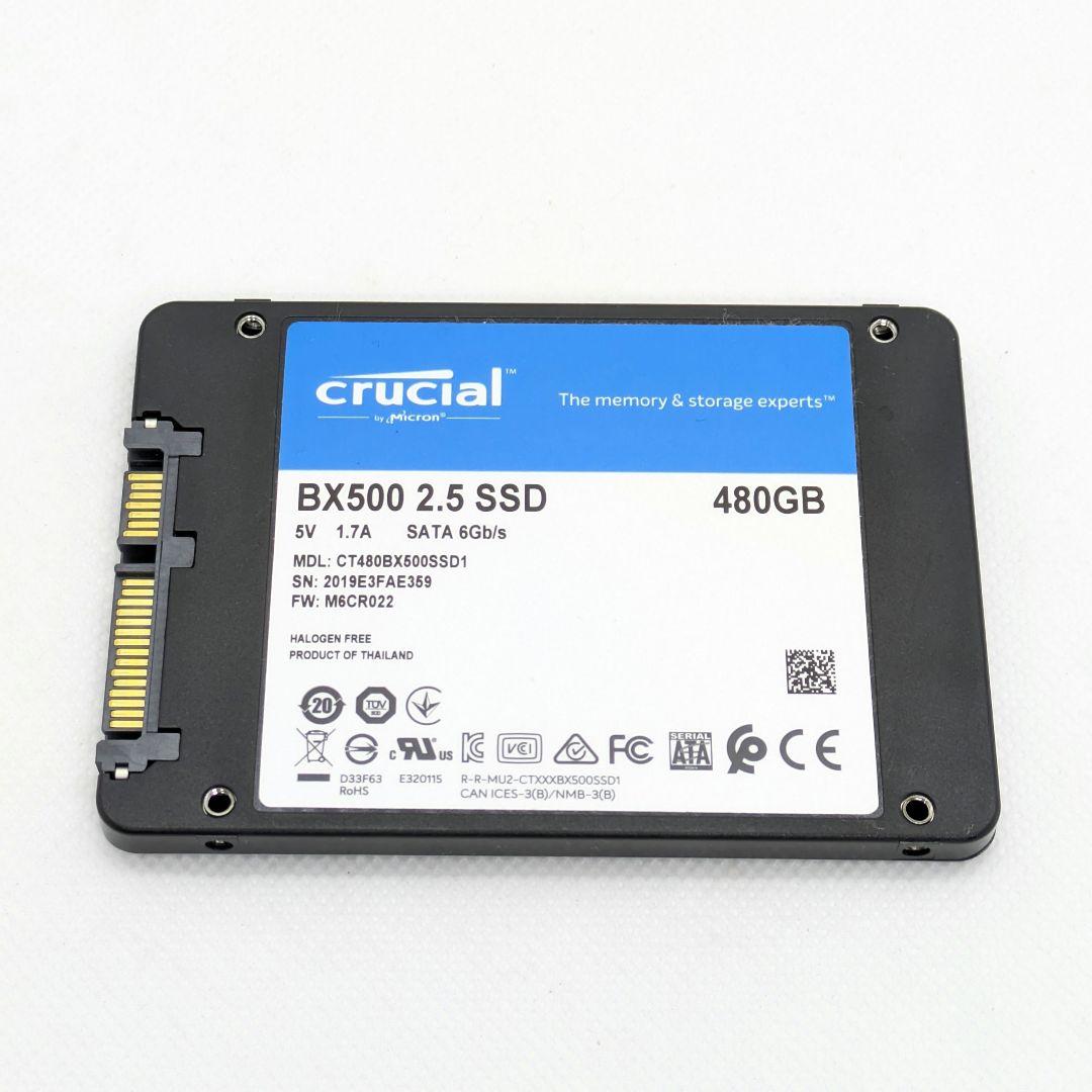 【正常】crucial BX500 480GB 2.5インチ SSD 使用時間少