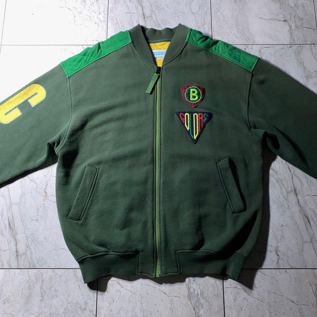 90s〜 BENETTON 短丈 スウェット キルティング ボンバージャケット