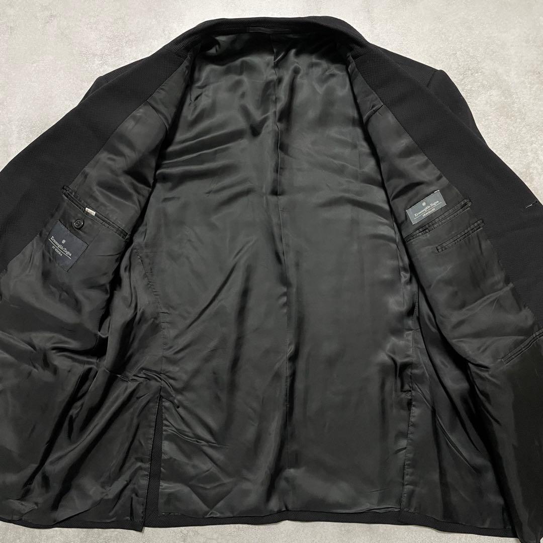 極美品✨️エルメネジルドゼニア トラベラージャケット 黒 ホップサック 58サイズ