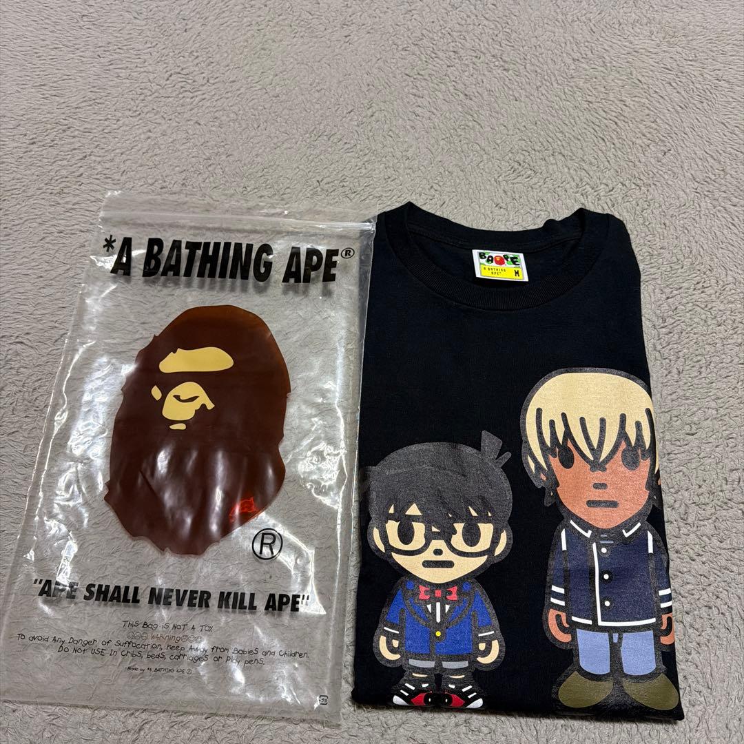 APE BAPE 名探偵コナン　アムロ　tシャツ BABY MILO M 黒