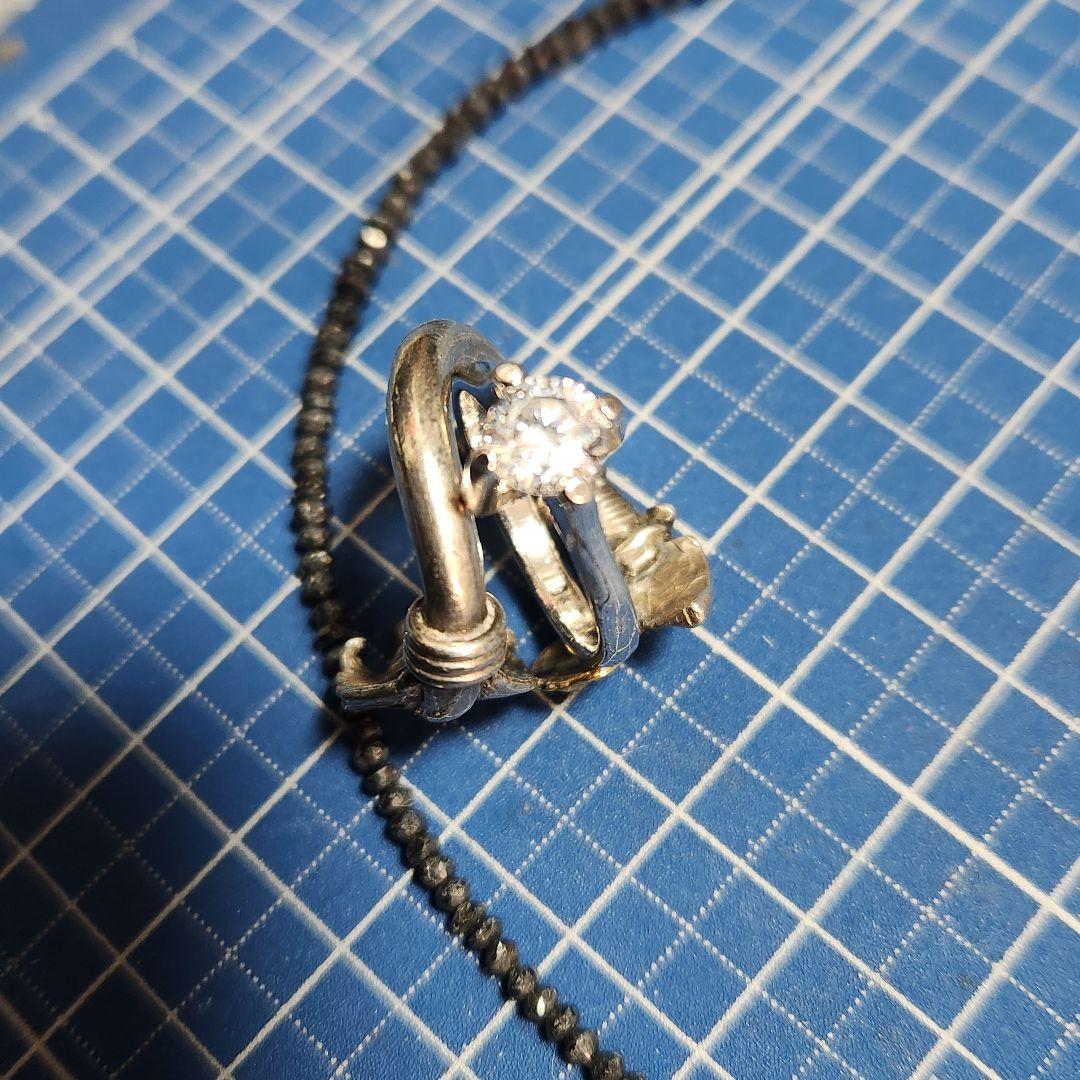 k18WG ブラックダイヤモンドネックレス 20ct 45cm