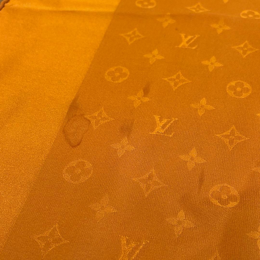 ルイヴィトン　LOUIS VUITTON　モノグラムスカーフ　ショール　オレンジ