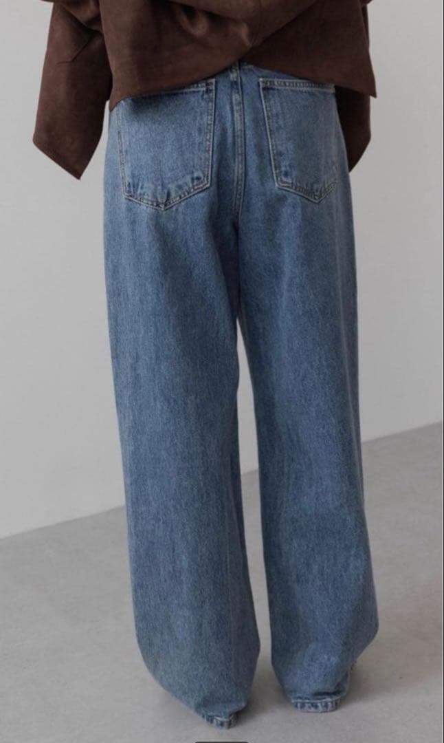na.e ナエ Wide loose Jeans Deep Blue Sサイズ