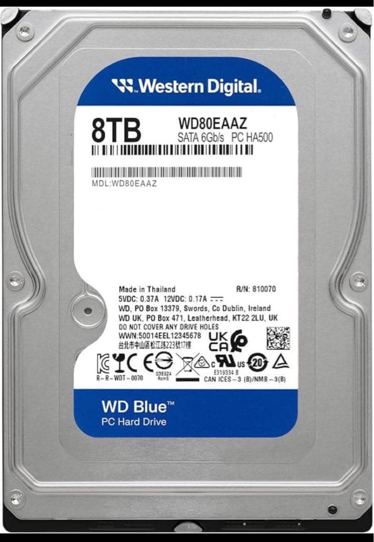 3千3百円off WD Blue 8TB WD80EAAZ HDD 新品未開封