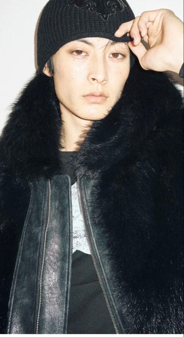 【LECYTO】Imperium Leather Patch Beanie