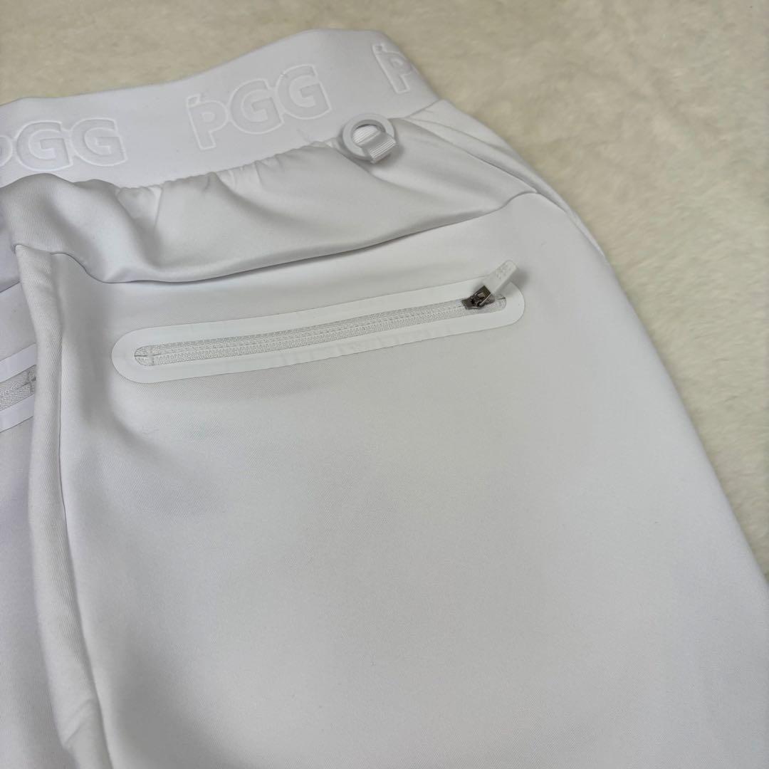 美品　PGG ダンボールニットシャガー　ゴルフパンツ サイズ4 ホワイト　春夏