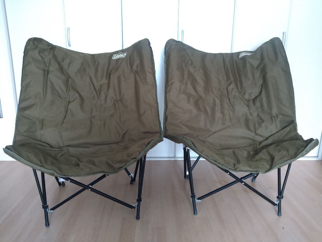 【2脚セット】Coleman チェア ソファチェア アウトドアチェア オリーブ