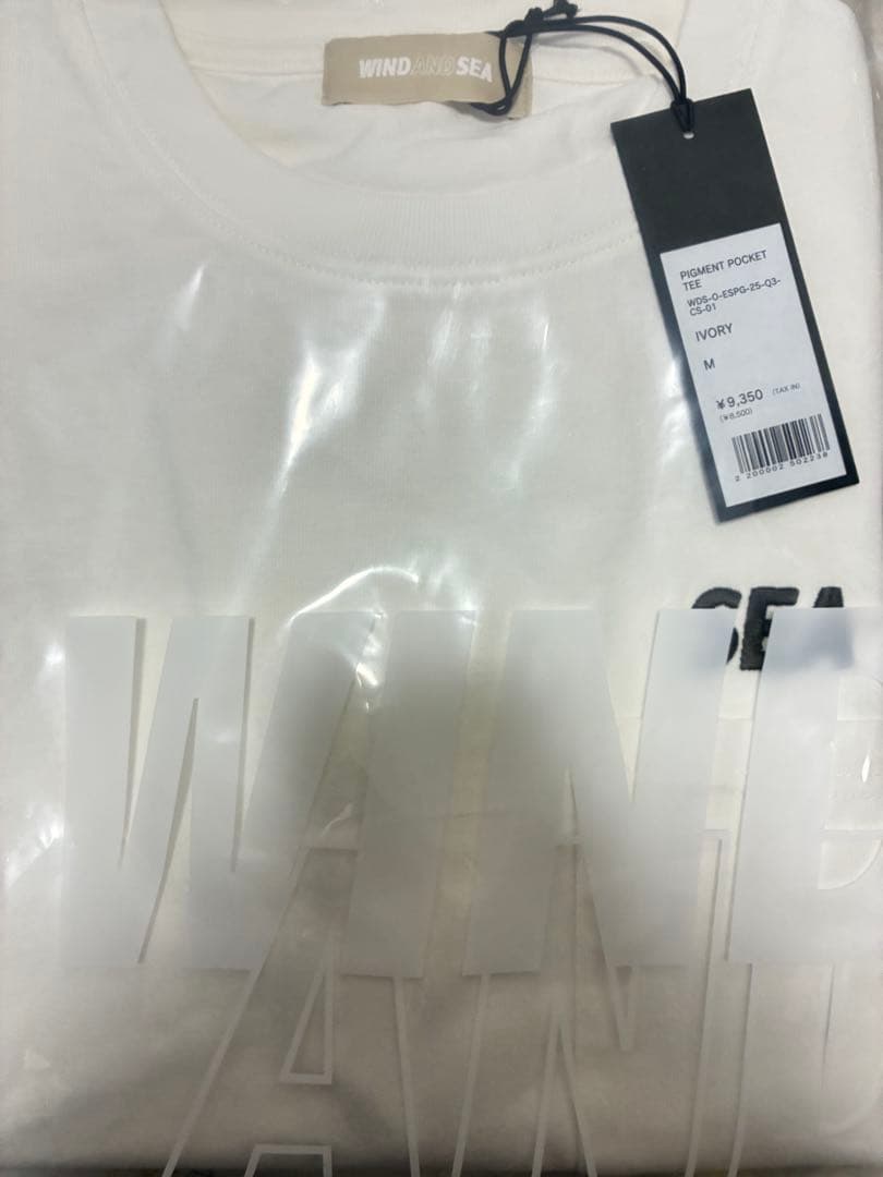WIND AND SEA ポケット付きTシャツ M ホワイト