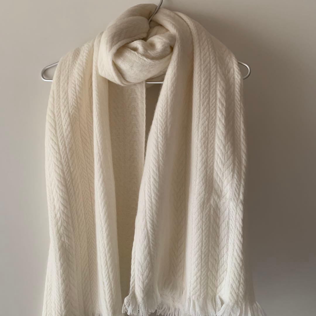 新品 NINA RICCI ニナリッチ カシミヤマフラー　ストール　アイボリー