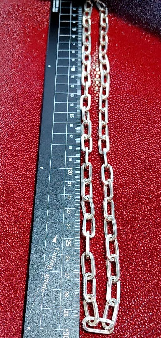 太め　60cm　幅7.8mmペーパークリップチェーン　silver925　新品