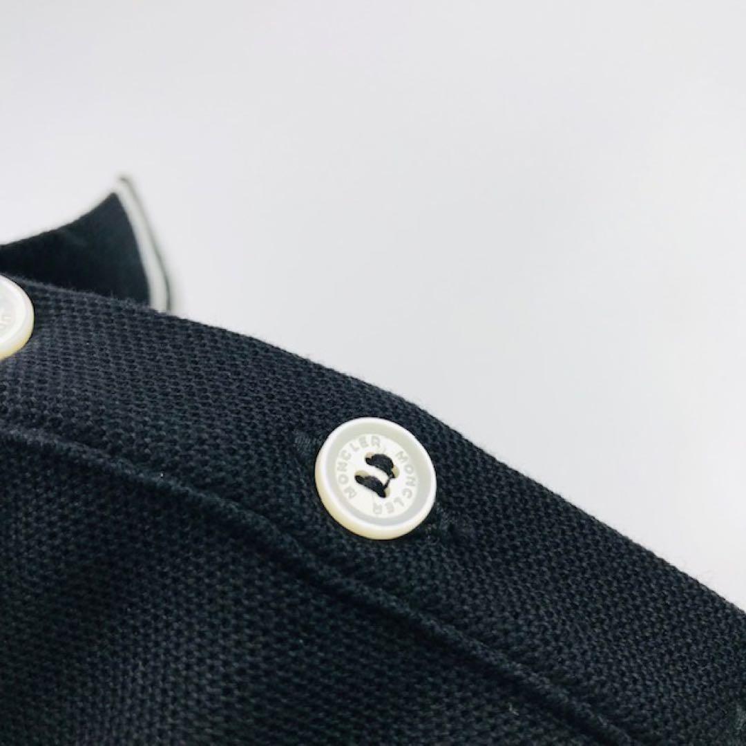 良品★モンクレール・コットン ワッペン付 リブライン ポロシャツ(XS)