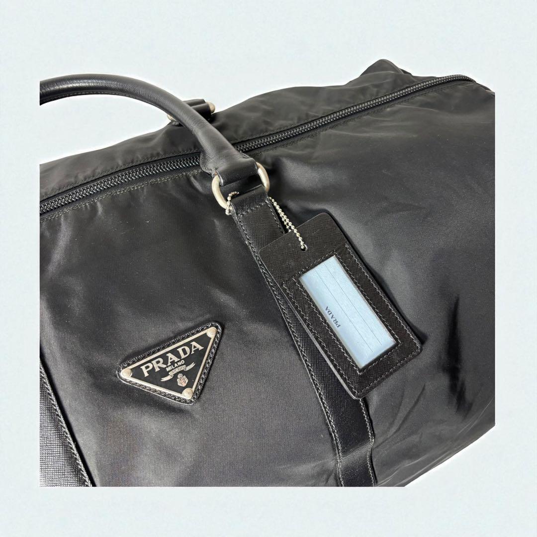 PRADA プラダ ボストンバッグ ハンドバッグ ナイロン サフィアーノレザー