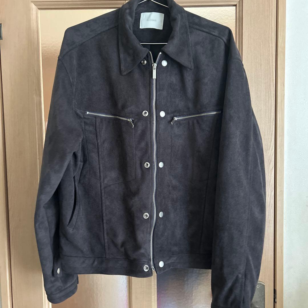 【Chikashitsu +】fake suede zipper blouson