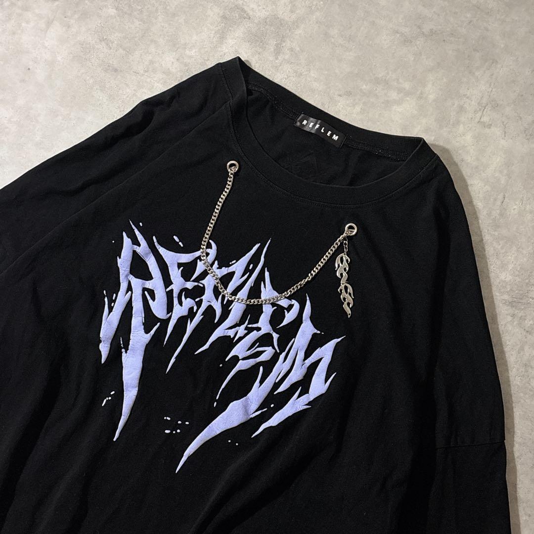 REFLEM クラックロゴ チェーン付 ビッグTシャツ グランジ オピウム 希少