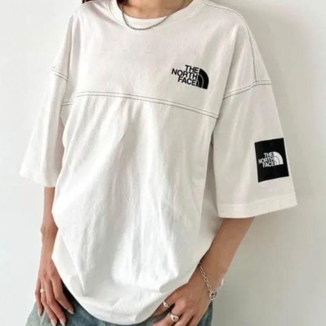 韓国限定☆THE NORTH FACE ロゴ ステッチ Tシャツ ホワイト XL