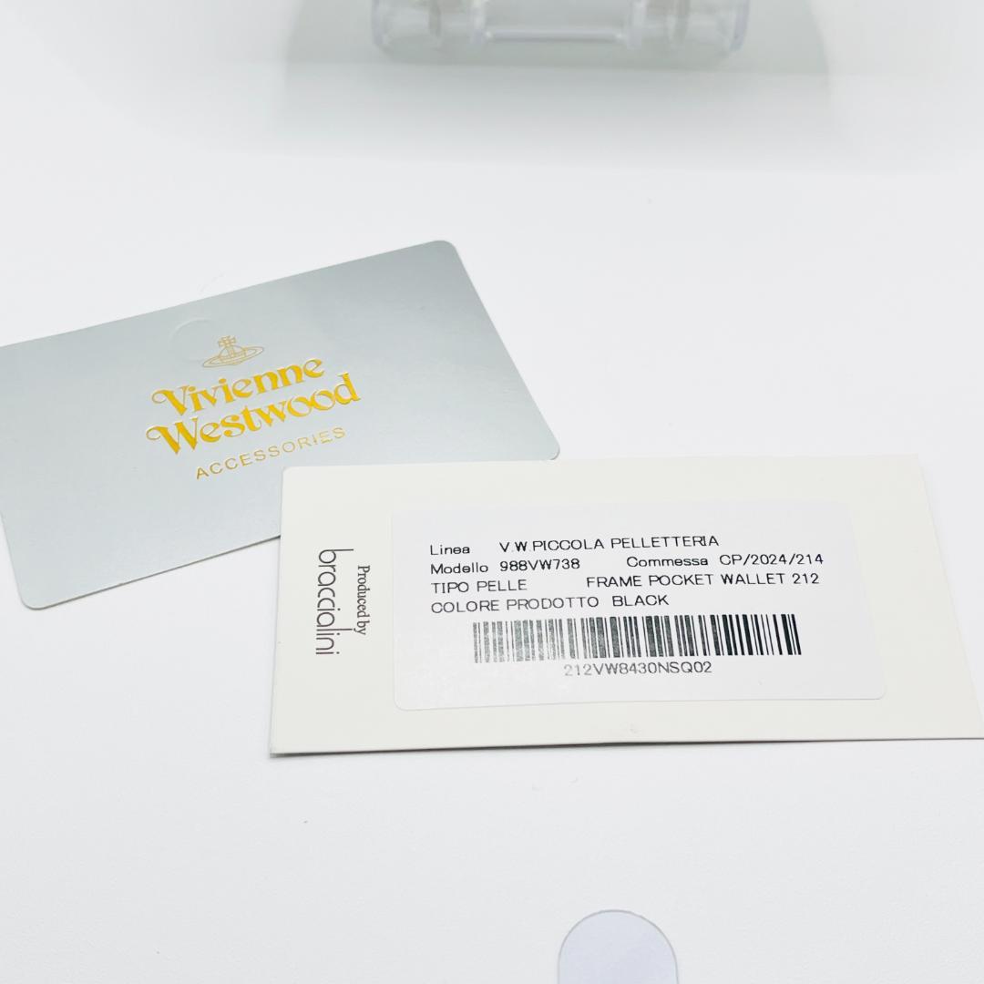 未使用 Vivienne Westwood 新品 折財布 黒 がま口 シンプル