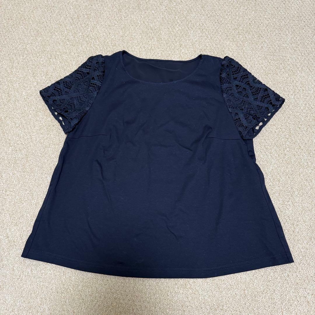 TO BE CHIC トゥービーシック＊レースリボンカットソー