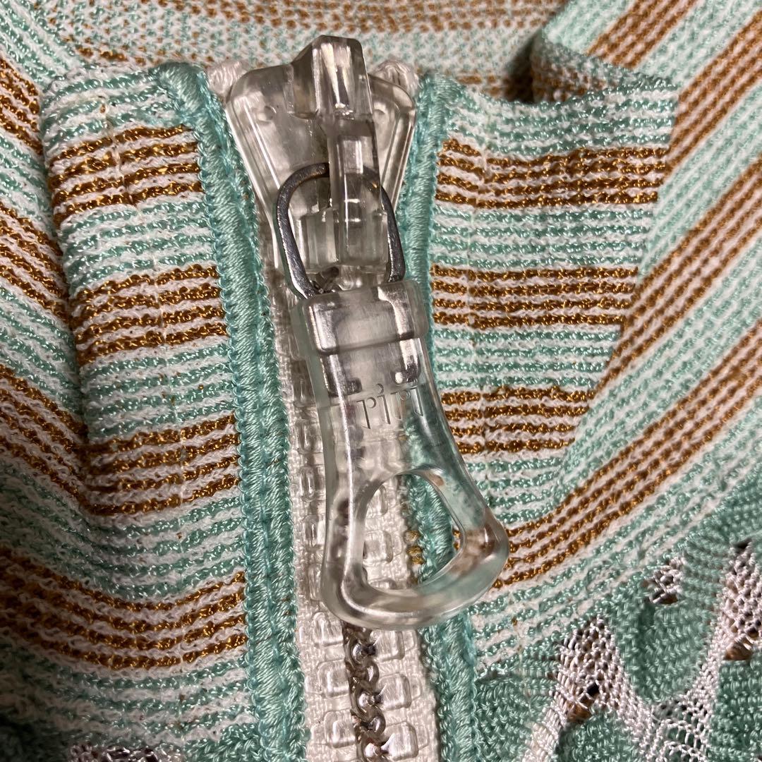 未使用 MISSONI 春色ニットカーディガン ブルゾン