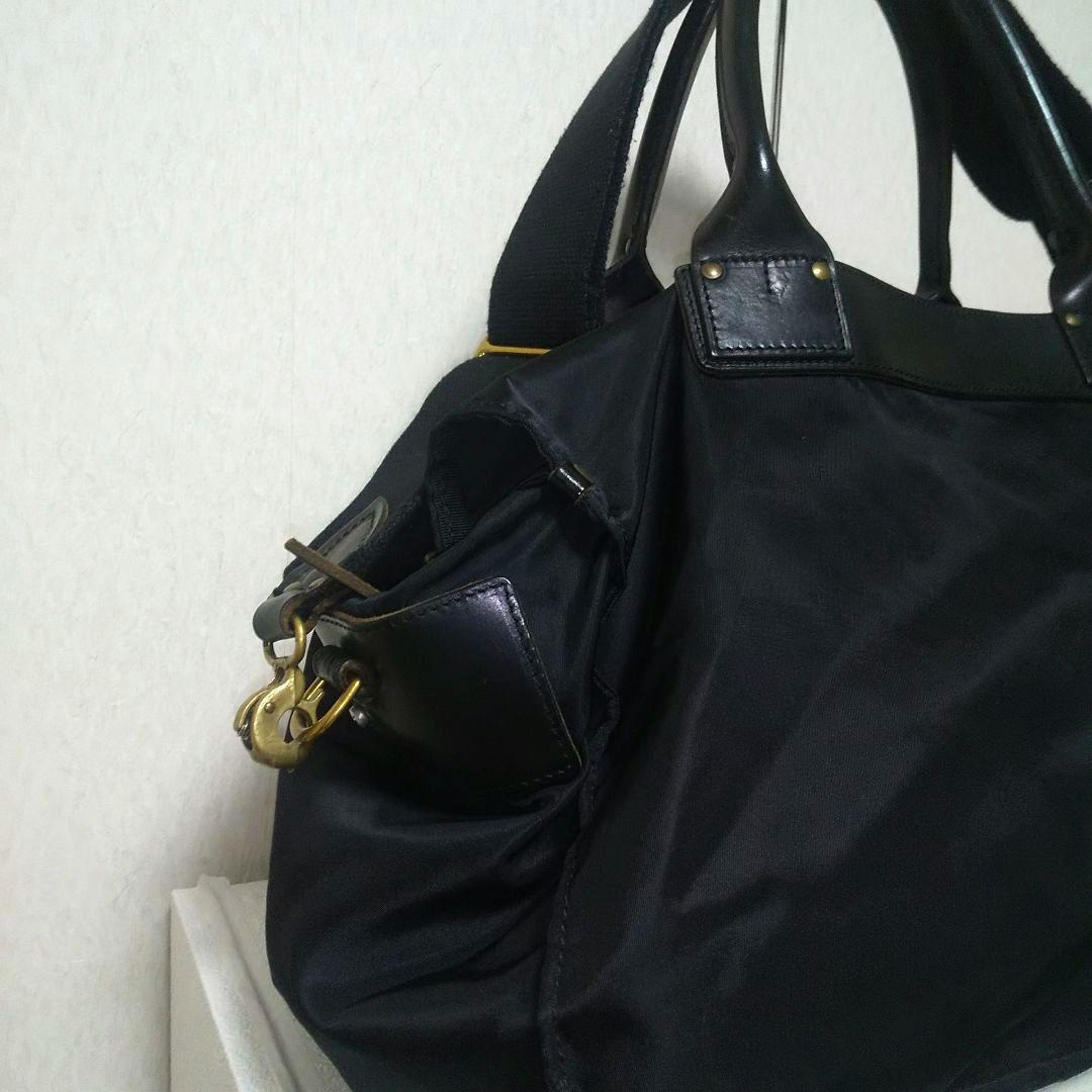 Felisi P4/6 ボストンバッグ ブラック ナイロン×レザー 2way