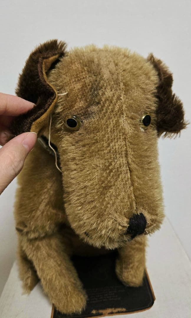 アンティーク テリア犬 ぬいぐるみ ヴィンテージ　イギリス　蚤の市　お座り