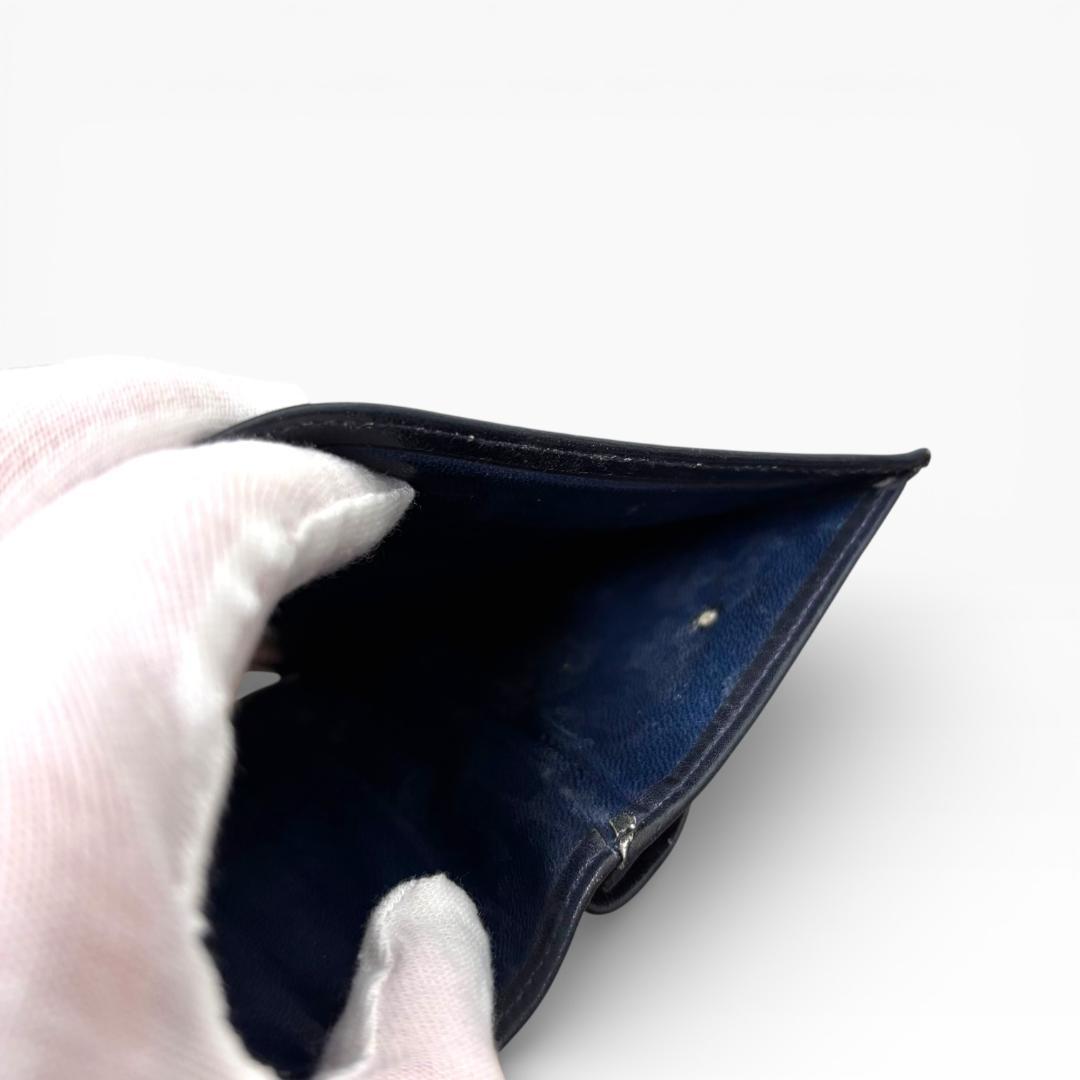 【24時間限定価格】人気希少オールドグッチGG留め具シェリー二つ折財布　ネイビー